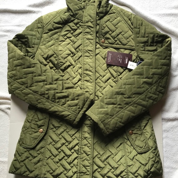 Ci Sono Original Jackets & Blazers - Ci Sono Nylon Quilted Faux Sherpa Jacket Green
